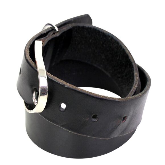 Banana Republic BLACK REAL LEATHER 1 1/2"Wd CASUAL DRESS WOMEN'S BELT Sz S (G86 - Picture 3 of 15